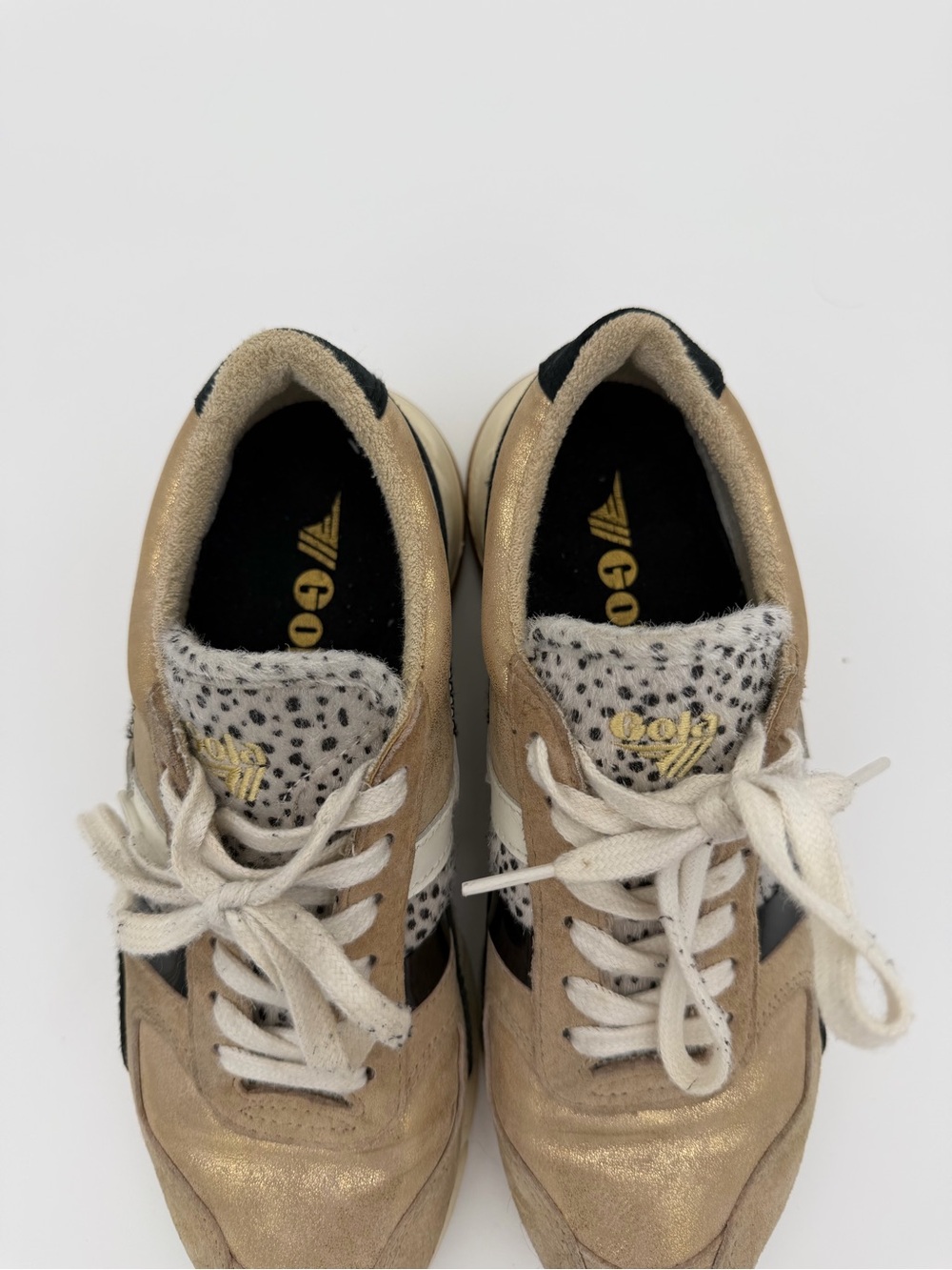 Gola Women’s Leopard Black Tan White Sneakers SIZE 7